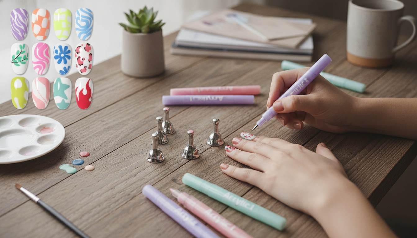 12pc Nail Art Gel Pens: Crisp Lines, Dots & Tips
