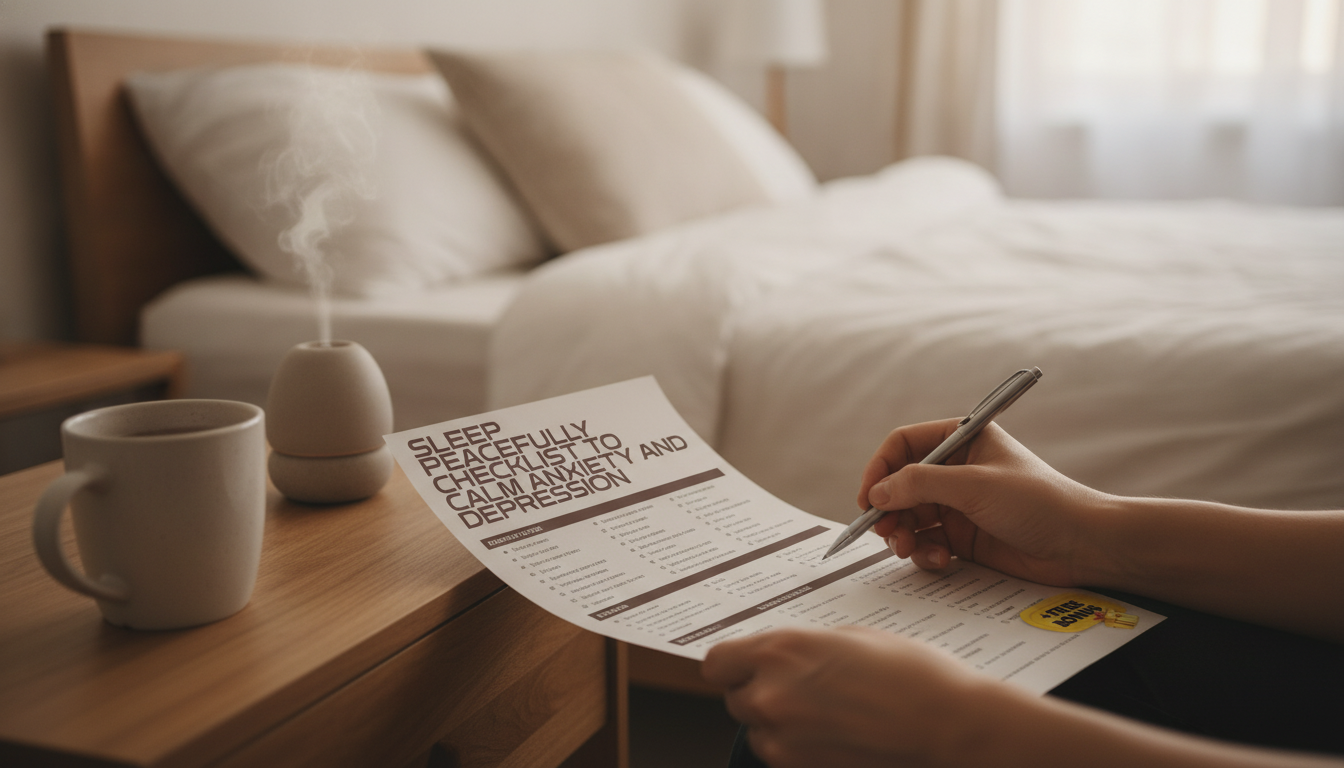 Printable Sleep Checklist for Anxiety & Depression Nights