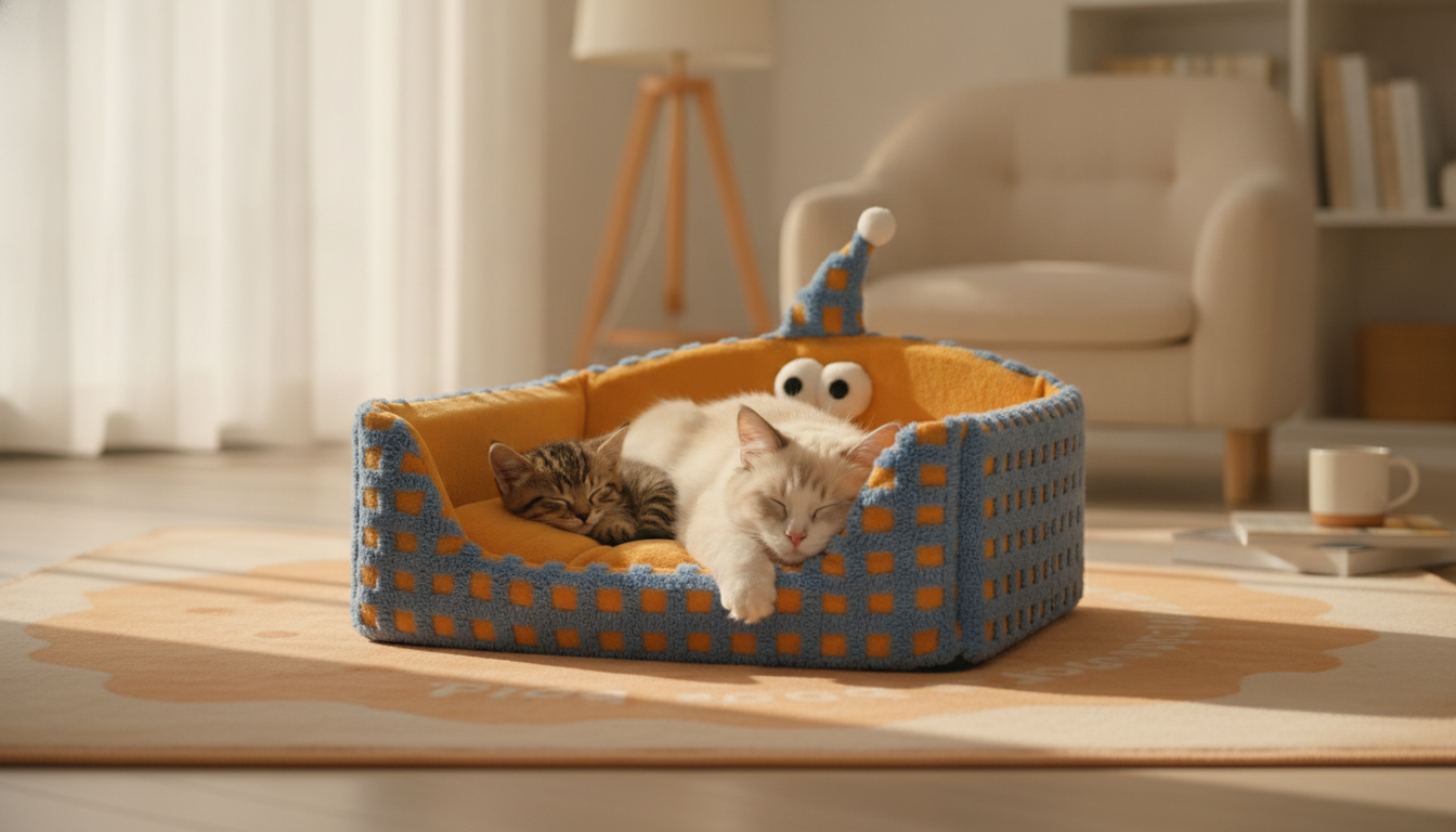 Cozy Pet Sleeping Nest: Secure Bolstered Bed for Naps