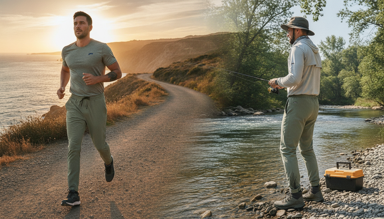 Men’s Quick-Dry Running & Fishing Pants: One Pair, Two Jobs