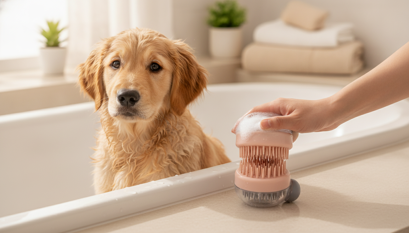 Soft Silicone Bath Brush: Gentler Baths for Dogs & Cats